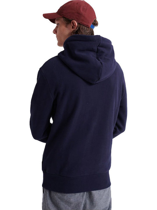 Superdry Herren Sweatshirt mit Kapuze und Taschen Navy