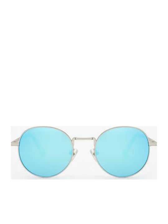 Hawkers Moma Sunglasses with Gold Metal Frame and Light Blue Polarized Lens