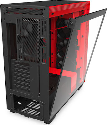 NZXT H710 Gaming Midi Tower Κουτί Υπολογιστή με Πλαϊνό Παράθυρο Κόκκινο