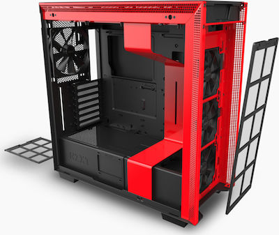 NZXT H710 Gaming Midi Tower Κουτί Υπολογιστή με Πλαϊνό Παράθυρο Κόκκινο