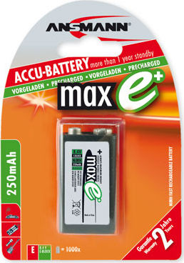 Ansmann Rechargable Battery 9V Ni-MH 300mAh 1pcs
