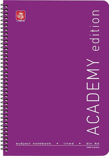 Typotrust Spiral Notebook Ruled A4 60 Sheets 2 Subjects Academy 1pcs (Μiscellaneous Designs/Colors)