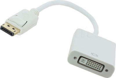 Powertech CAB-DP005 Μετατροπέας DisplayPort male σε DVI-I female Λευκό