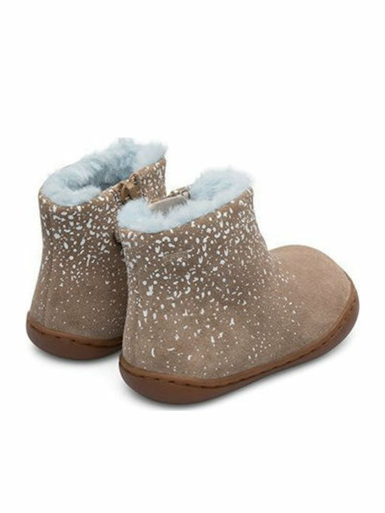 Twins Kids Anatomic Boots with Zipper Beige