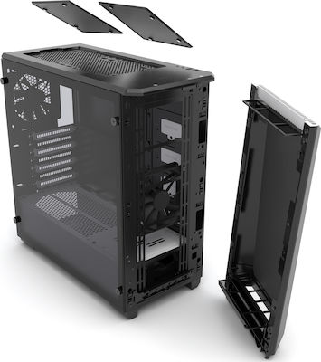 Phanteks Eclipse P400S Tempered Glass Gaming Midi Tower Κουτί Υπολογιστή με Πλαϊνό Παράθυρο και RGB Φωτισμό Black/White