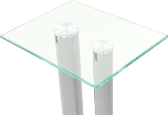 vidaXL Speaker Stands in Silver Color
