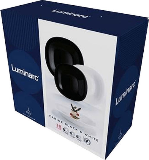 Luminarc Carine Black & White Dinnerware Set 18pcs