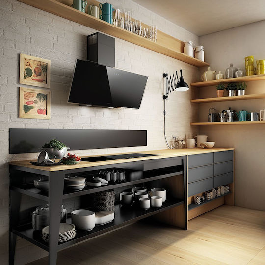 Elica Shire BL/A/90 Chimney Vent Hood 90cm Black