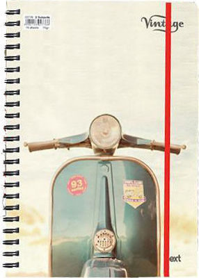 Next Spiral Notebook Ruled B5 2 Subjects Vintage 1pcs (Μiscellaneous Designs/Colors)