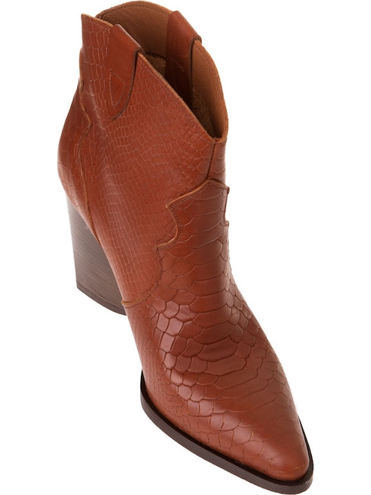 Ghete dama Cowboy cu Platforme pentru femei cu Toc Tabac maro