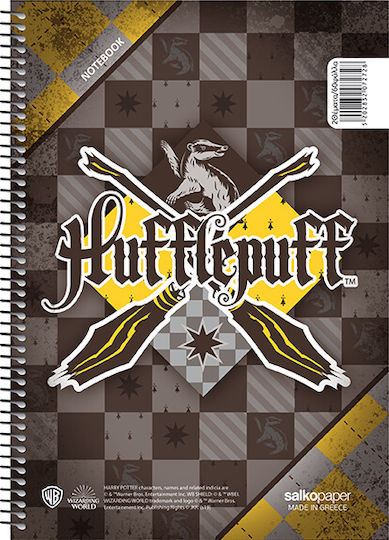 Salko Paper Spiral Heft Geregelt B5 60 Blätter 2 Themen School Pride Harry Potter 1Stück (Μverschiedene Designs/Farben)