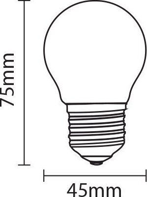 Optonica SP2-A2 LED-Lampe 2W 76mm für Fassung E27 und Form G45 Warmes Weiß 200lm