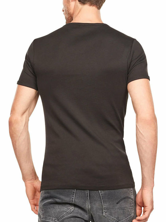 G-Star Raw Basic 2-Pack T-shirt Bărbătesc cu Mânecă Scurtă Negru