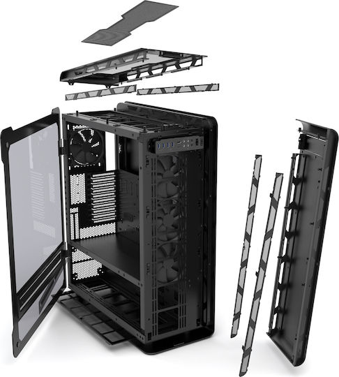 Phanteks Enthoo Elite Gaming Full Tower Κουτί Υπολογιστή με Πλαϊνό Παράθυρο και RGB Φωτισμό Μαύρο