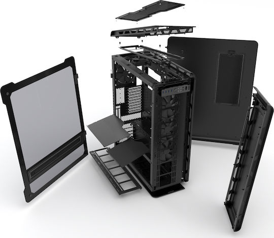 Phanteks Enthoo Elite Gaming Full Tower Κουτί Υπολογιστή με Πλαϊνό Παράθυρο και RGB Φωτισμό Μαύρο