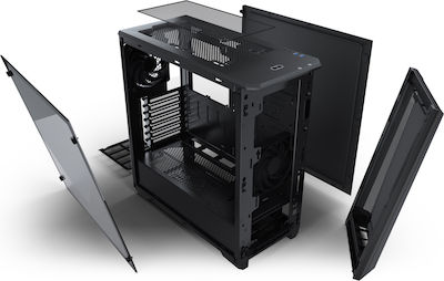 Phanteks Eclipse P400A Gaming Midi Tower Κουτί Υπολογιστή με Πλαϊνό Παράθυρο και RGB Φωτισμό Μαύρο