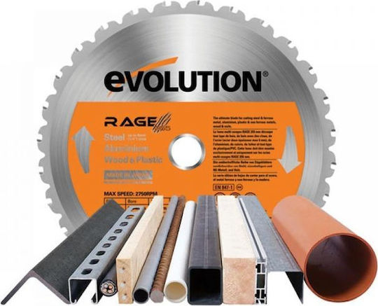 Evolution Rage 5-S Multipurpose 255mm Δισκοπρίονο Πάγκου με Ισχύ 1800W, Δίσκο Κοπής Διαμέτρου 255mm & Ταχύτητα Κοπής 2500rpm