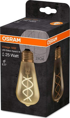 Osram E27 ST64 5W Θερμό Λευκό Filament