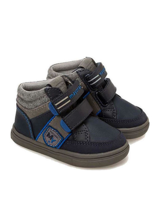 Παιδικά Sneakers High με Σκρατς Navy Μπλε