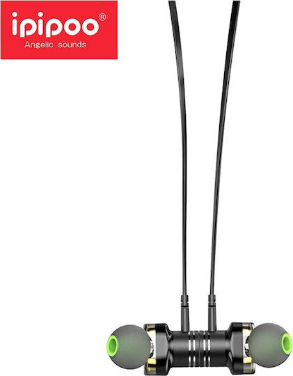Ipipoo GP-2 In-ear Bluetooth Handsfree Ακουστικά Μαύρα