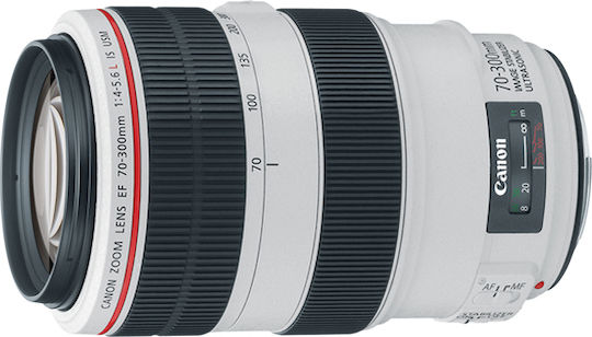 Canon Crop Kameraobjektiv 70-300mm f/4-5.6L IS USM Telezoom / Teleobjektiv für Canon EF Mount White