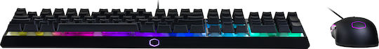 CoolerMaster MS110 Οπτικό Σετ Gaming Πληκτρολόγιο με Μεμβράνης διακόπτες και RGB φωτισμό & Ποντίκι (Αγγλικό US)
