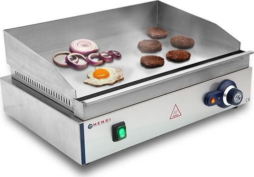 Hendi Elektrisches Kommerzielle Flachgrill Chromplatte 55x42x24cm 2.4kW mit Wohnungs Chromplatte Blue Line