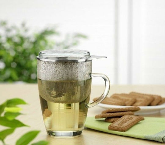 Simax Mug Glass with Lid Transparent 350ml Simax Mug Glass with Lid Transparent 350ml