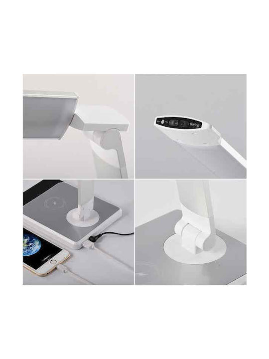 Atman LED Schreibtischlampe faltbar in Silber Farbe