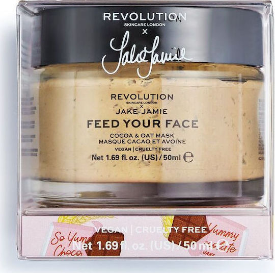 Revolution Beauty Jake Jamie Feed Your Cocoa & Oat Face & Eye Mask 50ml