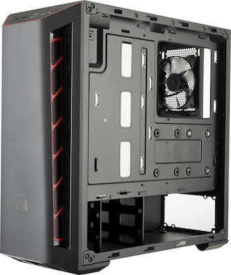 CoolerMaster MasterBox MB510L Midi Tower Κουτί Υπολογιστή με Πλαϊνό Παράθυρο Κόκκινο