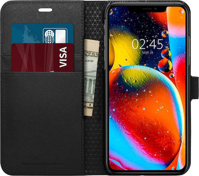 Spigen S Synthetic Leather Wallet Black (iPhone 11)