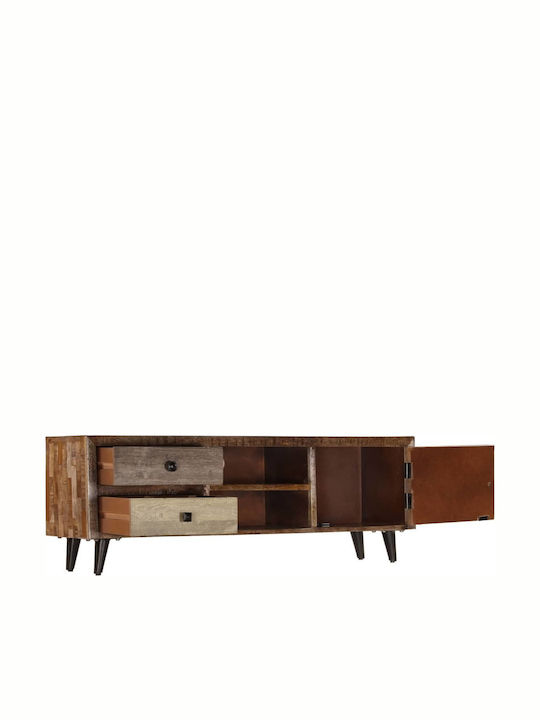 Solid Wood TV Furniture with Drawers Walnut L118xW30xH40cm