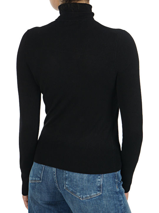 Only Women's Long Sleeve Pullover Turtleneck Black