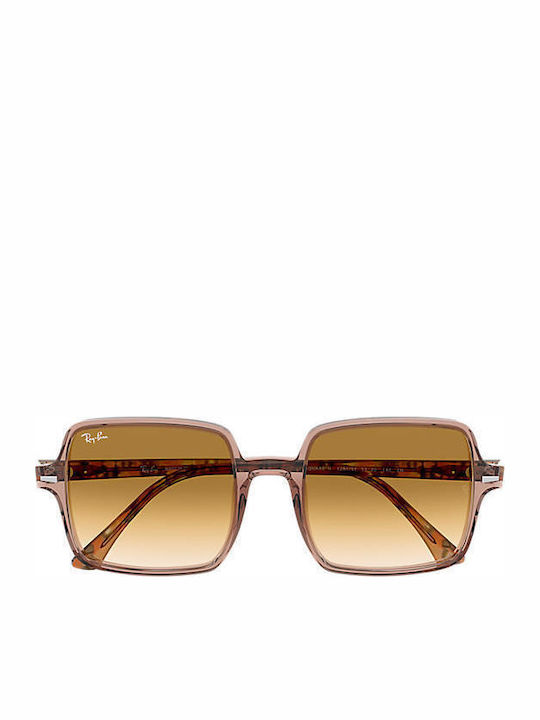 Ray Ban Square II Damen Sonnenbrille mit Braun Kunststoff Gestell und Braun Linse RB1973 128151