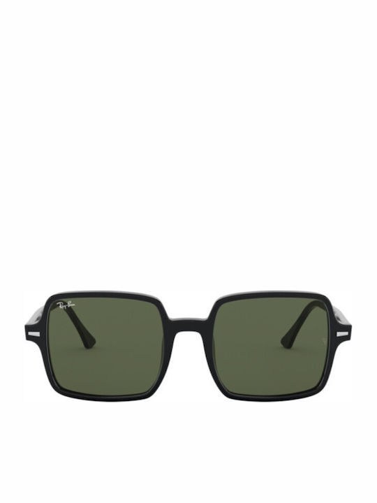 Ray Ban Square II Damen Sonnenbrille mit Schwarz Kunststoff Gestell und Grün Linse RB1973 901/31