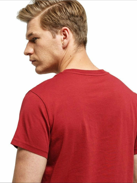 Timberland HD Brand T-shirt Bărbătesc cu Mânecă Scurtă Burgundy