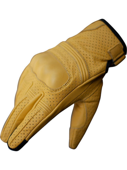 Nordcode Throttle Summer Men's Motorcycle Gloves Leather Waterproof Yellow NOR000GAN80