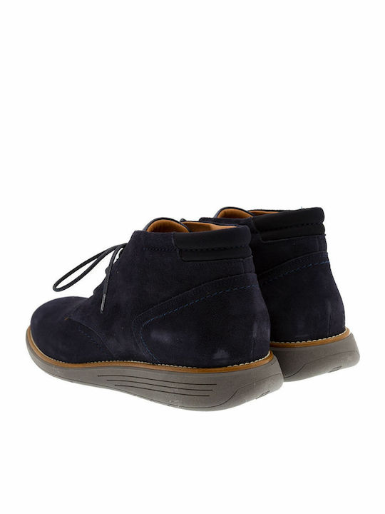 Suede Navy Μπλε Ανδρικά Μποτάκια