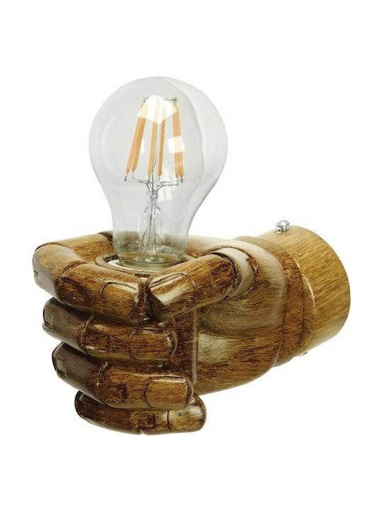 GloboStar Fist Modern Lamp Wall with Socket E27 Brown 10x15x10cm