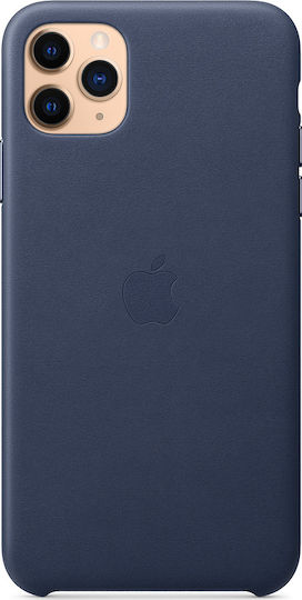 Apple Leather Case Back Cover Δερμάτινο Μπλε (iPhone 11 Pro Max)