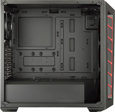 CoolerMaster Masterbox MB511 Midi Tower Κουτί Υπολογιστή με Πλαϊνό Παράθυρο Κόκκινο