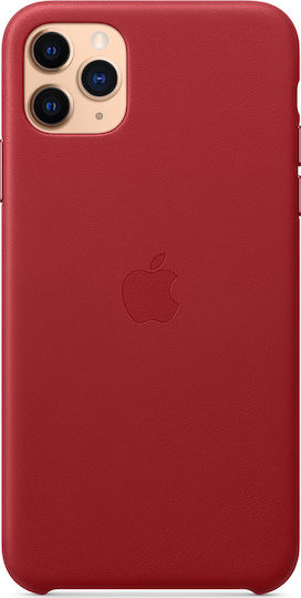 Apple Leather Case Back Cover Δερμάτινο Κόκκινο (iPhone 11 Pro Max)