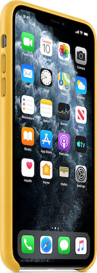 Apple Back Cover Leather Yellow (iPhone 11 Pro Max)