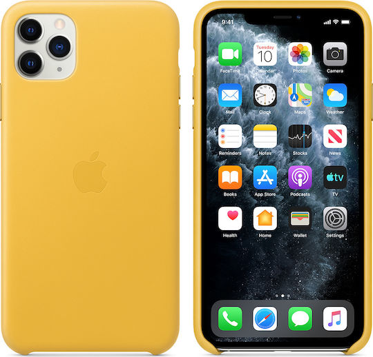 Apple Back Cover Leather Yellow (iPhone 11 Pro Max)