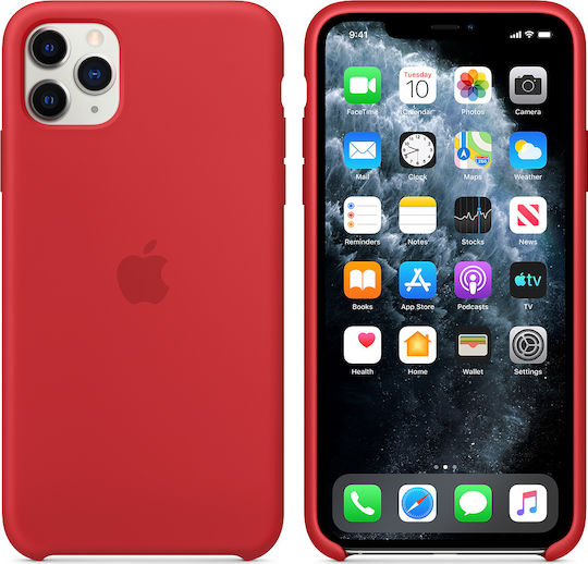 Apple Silicone Case Back Cover Σιλικόνης Κόκκινο (iPhone 11 Pro Max)
