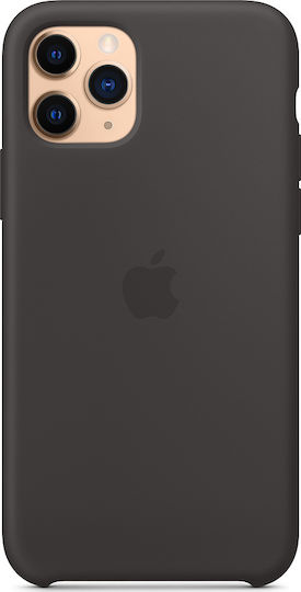 Apple Silicone Case Back Cover Σιλικόνης Μαύρο (iPhone 11 Pro)