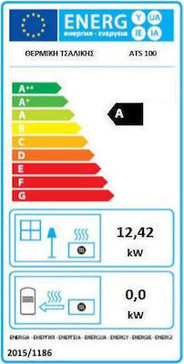 Thermiki ATS 100 Corner Χαλύβδινη Ξυλόσομπα 12.42kW Γκρι