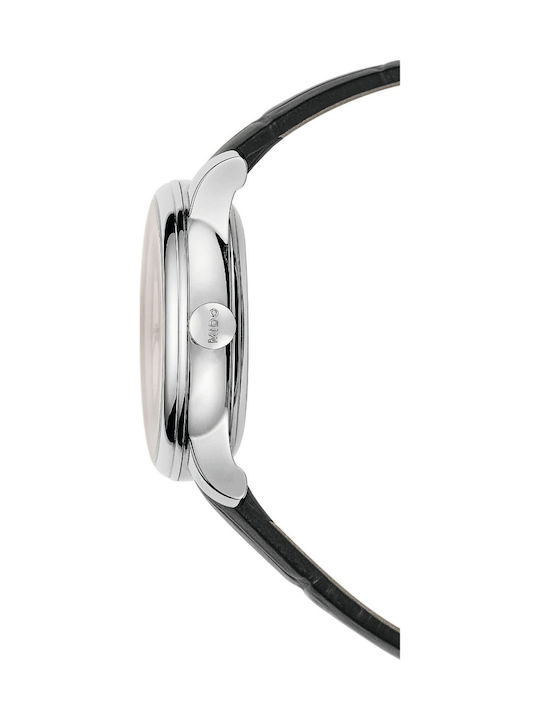 Mido Baroncelli Lady Day Diamonds Γυναικείο Ρολόι 27.9mm Αυτόματο με Δερμάτινο Λουράκι