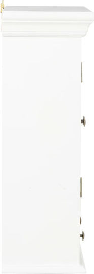 Wall Living Room Display Cabinet made of Solid Wood with Glass White / Natural 49x22x60cm